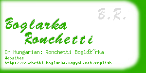 boglarka ronchetti business card